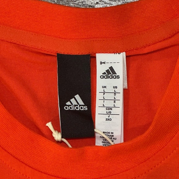 Adidas Men's Original SPORT TEE Long Back Sz Large Orange - Picture 14 of 16